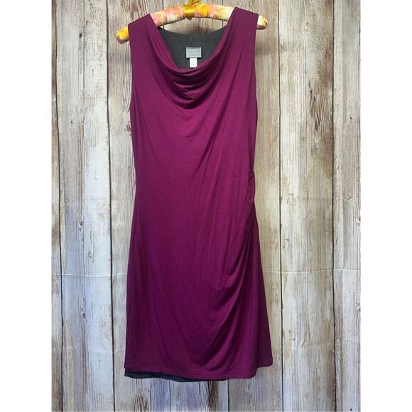 Athleta Dresses & Skirts - Athleta Dress Inverse Drape Reversible Purple Gray Sleeveless Jersey Size Small